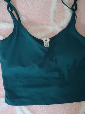 lululemon athletica Deep Teal Double-Strap V-Neck Crop Cami Size 2